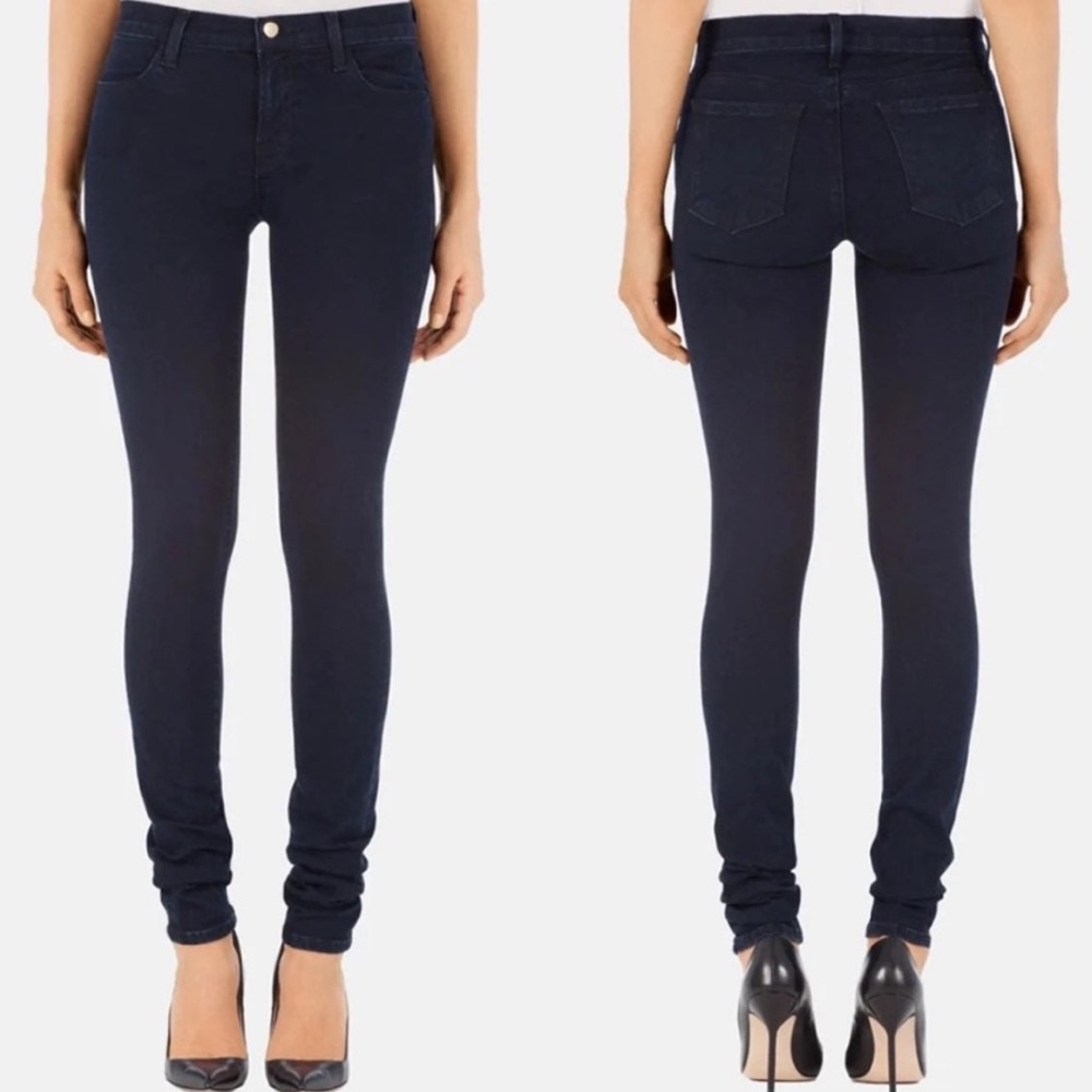 J Brand Stacked Bluebird Dark Blue Stretch Skinny Jeans